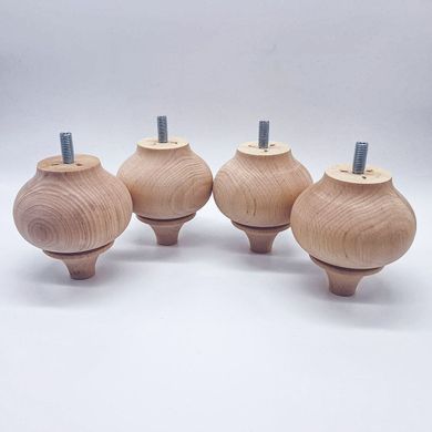 Мебельные ножки деревянные с Ольхи | Комплект из 4 шт | Высота - 85 мм Диаметр - 80 мм