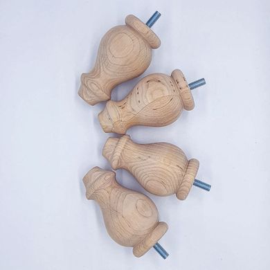 Меблеві ніжки дерев'яні з вільхи | Комплект з 4 шт | Висота - 100 мм Товщина - 56 мм