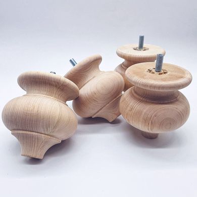 Мебельные ножки деревянные с Ольхи | Комплект из 4 шт | Высота - 90 мм Диаметр - 90 мм